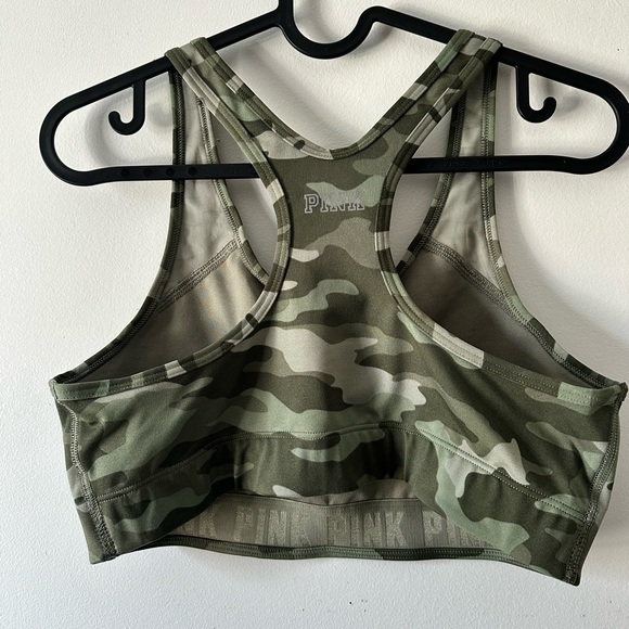 Victoria’s Secret PINK Army Green Sports Bra Size L - Picture 2 of 3